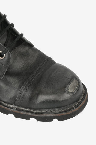Vintage Effect Leather STEEL combat boots
