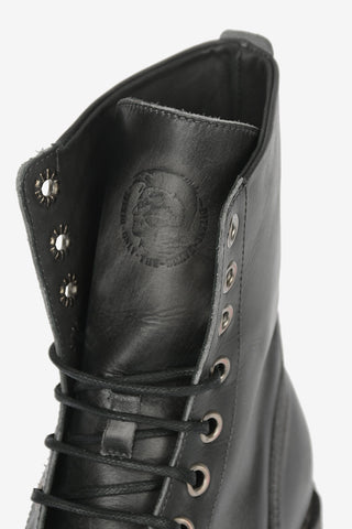 Vintage Effect Leather STEEL combat boots