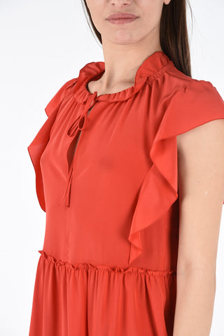 Silk Draped Sleeve Mini Dress