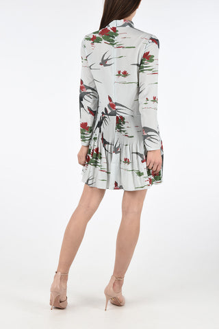 Long Sleeve Mini Floral Dress with Bow