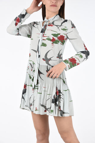 Long Sleeve Mini Floral Dress with Bow