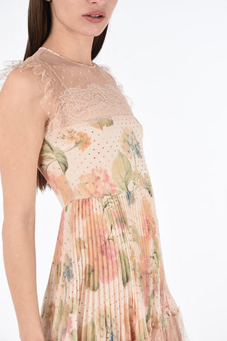 Tulle Floral Print Mini Dress with Petticoat 