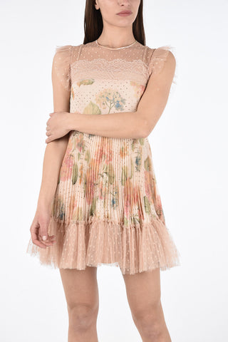 Tulle Floral Print Mini Dress with Petticoat 