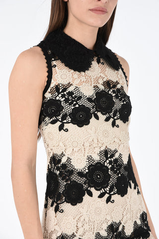Mini Dress in Pizzo Floreale con Sottoveste 