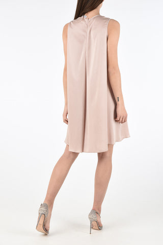 Shift Dress with Ankle Drawstring 
