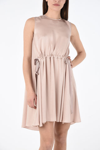Shift Dress with Ankle Drawstring 