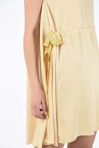 Shift Dress with Waist Drawstring 