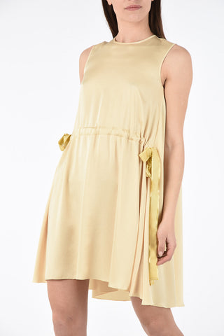 Shift Dress with Waist Drawstring 