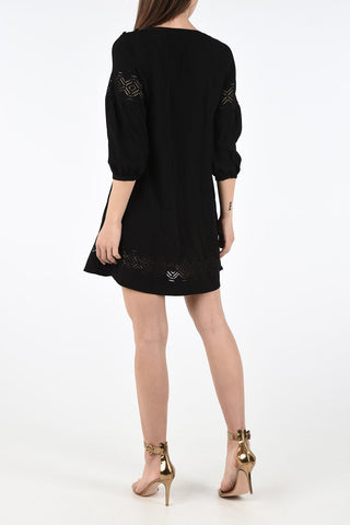 Embroidered Crew-Neck Caftan with Petticoat 