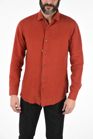 ZZEGNA Camicia Collo Francese a Maniche Lunghe 