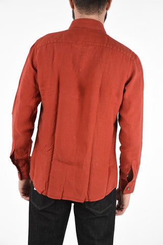 ZZEGNA Camicia Collo Francese a Maniche Lunghe 