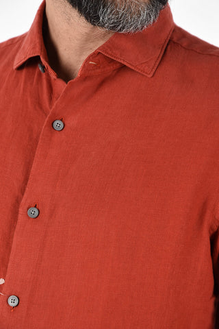 ZZEGNA Camicia Collo Francese a Maniche Lunghe 
