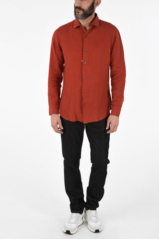 ZZEGNA Long Sleeve Spread Collar Shirt