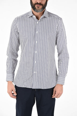 EZ TAILORING Camicia Collo Francese Pencil Stripe in Cotone