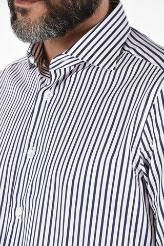 EZ TAILORING Camicia Collo Francese Pencil Stripe in Cotone