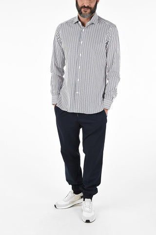 EZ TAILORING Camicia Collo Francese Pencil Stripe in Cotone