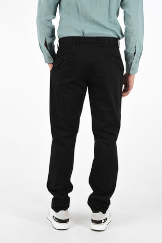 ZZEGNA Stretch Cotton Pants with Belt Loops