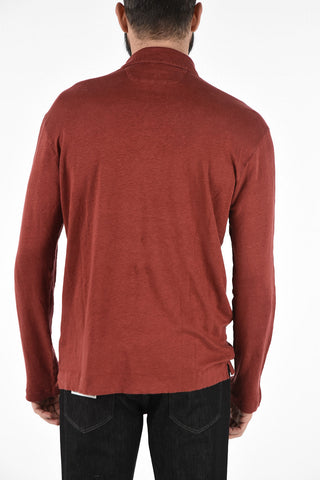 zzegna Linen Long Sleeve Polo Shirt