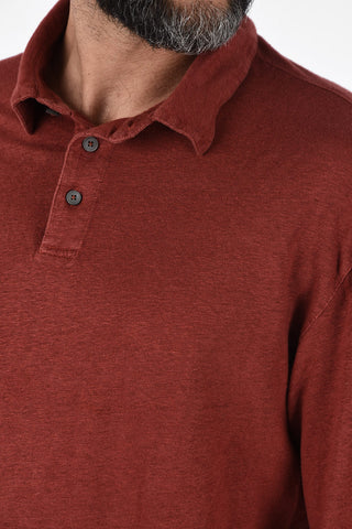 zzegna Linen Long Sleeve Polo Shirt
