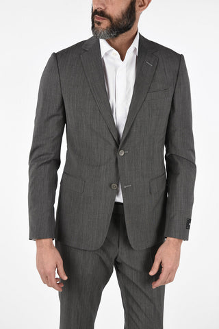ZZEGNA Lined Twill Suit with Flap Pockets