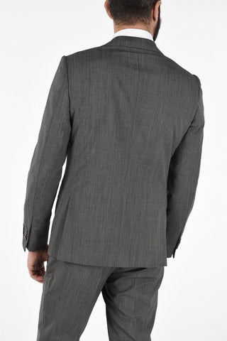 ZZEGNA Lined Twill Suit with Flap Pockets