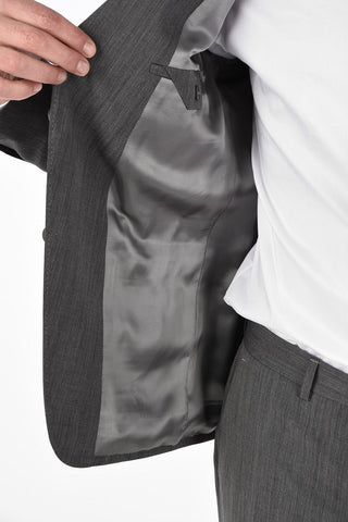 ZZEGNA Lined Twill Suit with Flap Pockets