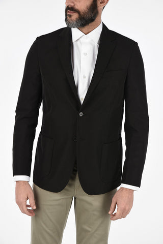 ZZEGNA Fabric Notch Lapel Blazer
