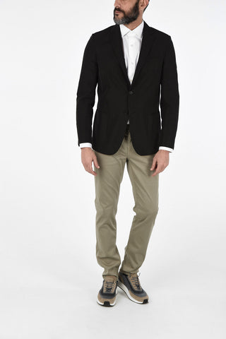 ZZEGNA Fabric Notch Lapel Blazer