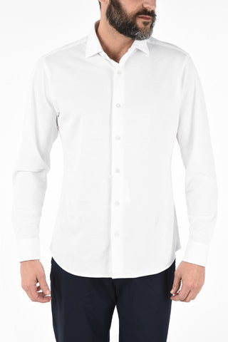 ZZEGNA Camicia Collo Francese in Cotone 