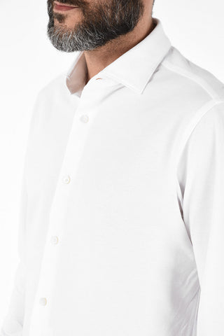 ZZEGNA Camicia Collo Francese in Cotone 