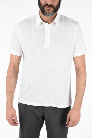 EZ LUXURY Polo a Maniche Corte in Lino