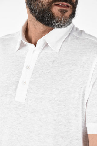 EZ LUXURY Polo a Maniche Corte in Lino