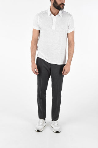 EZ LUXURY Polo a Maniche Corte in Lino