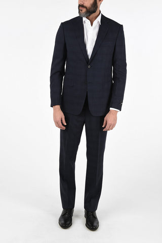 ZZEGNA Checked Suit with Flap Pockets