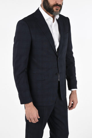 ZZEGNA Checked Suit with Flap Pockets