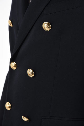 peak lapel double-breasted blazer