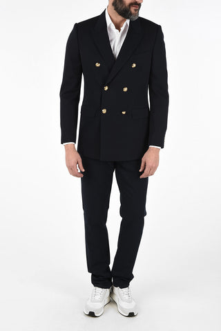 peak lapel double-breasted blazer