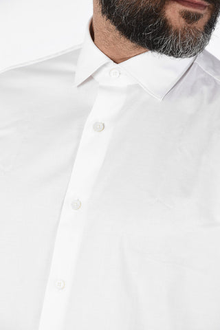 ZZEGNA Camicia Regular Fit Collo Francese in Cotone Stretch