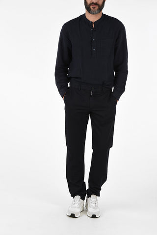 ZZEGNA Pantaloni Slim Fit in Lino e Cotone
