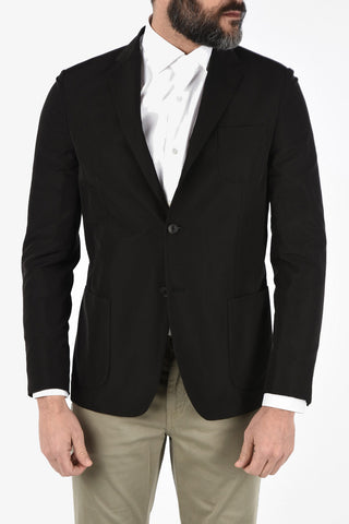 ZZEGNA Patch Pocket Blazer with Double Back Slits
