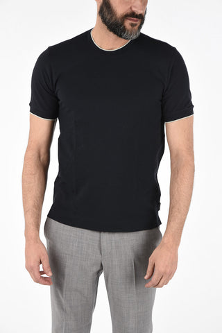 ZZEGNA Contrasting Trimming T-shirt