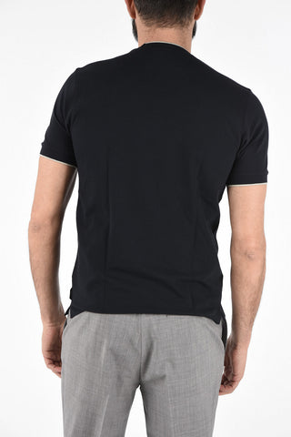 ZZEGNA Contrasting Trimming T-shirt