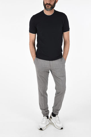 ZZEGNA Contrasting Trimming T-shirt