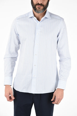 EZ TAILORING Camicia Collo Francese Pencil Stripe in Cotone