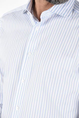 EZ TAILORING Camicia Collo Francese Pencil Stripe in Cotone