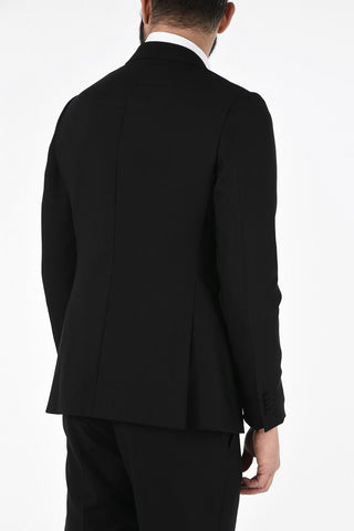 ZZEGNA One Button Peaked Lapel Suit with Flush Pockets 