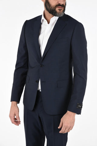 ZZEGNA Lined Twill Check Two Button Suit