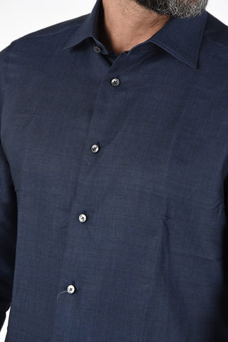 EZ TAILORING Camicia Collo Francese in Lino e Cotone