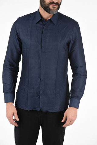 EZ TAILORING Cotton and Linen Hidden Closure Shirt