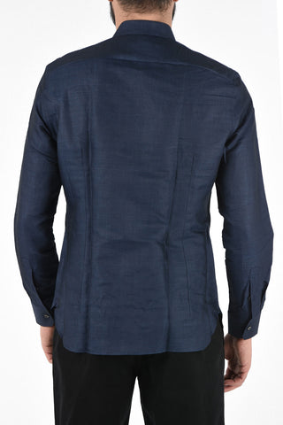 EZ TAILORING Cotton and Linen Hidden Closure Shirt